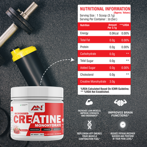 Creatine Monohydrate ( stawberry ) + Multivitamin tablet