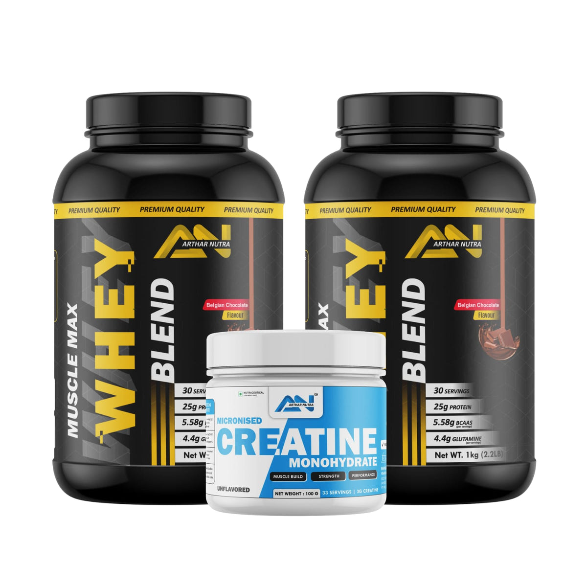 2 Muscle Max Whey Blend  with Creatine monohydrate ( unflavoured )
