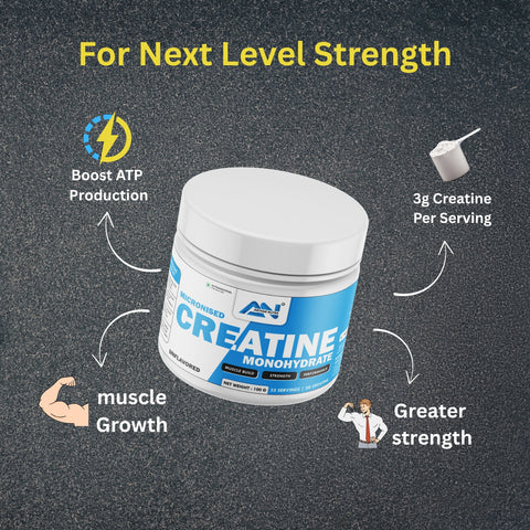 Arthar Nutra Micronised Creatine Monohydrate, 100g, 33 Servings ( Unflavored )