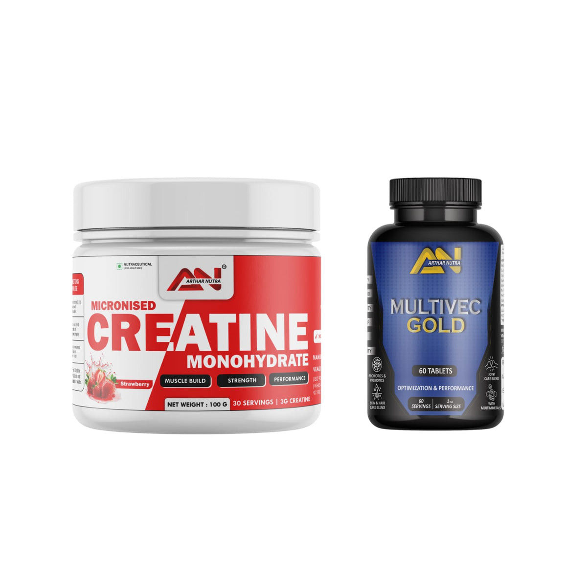 Creatine Monohydrate ( stawberry ) + Multivitamin tablet